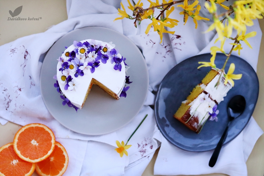 Šafranová torta s domácou citrusovou marmeládou